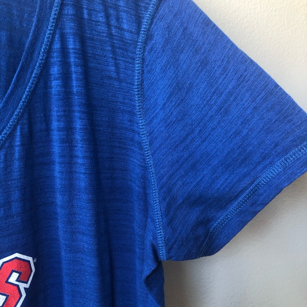Chicago Cubs Baseball Women’s Blue V-Neck Short Sleeve T-Shirt. New without Tag - Picture 5 of 8